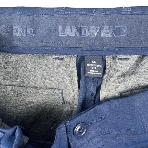 Lands End Traditional Fit Performance Navy Blue Golf Tennis Shorts Men's Size 36 - Picture 7 of 16